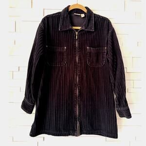 CROSSROADS Vintage 100% Cotton Corduroy Full Zip Jacket  90s Grunge Navy Blue L